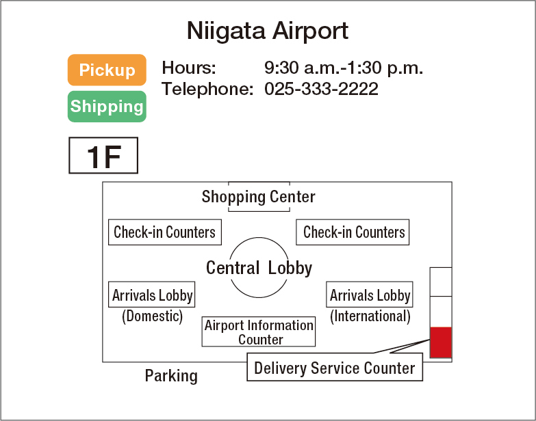 Map: Niigata Airport Yamato Transport Baggage Delivery Service Counter