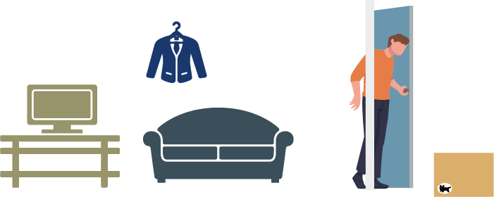 住宅内の家具・家電や衣類などが対象です。さらに置き配の荷物も対象となります。