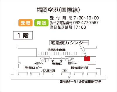イメージ：福岡空港（国際線）　国際線旅客ターミナルビル内　宅急便カウンター