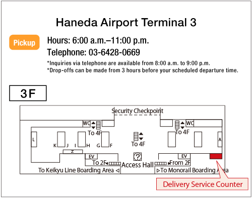 Map: Haneda Airport Terminal 3 JAL ABC Departure Counter