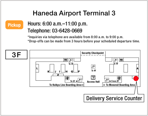 Map: Haneda Airport Terminal 3 JAL ABC Departure Counter