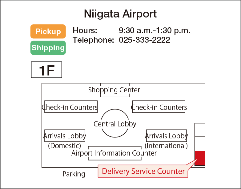 Map: Niigata Airport Yamato Transport Baggage Delivery Service Counter